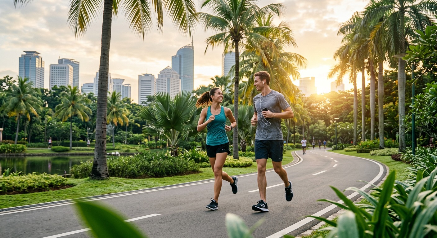 Active healthy lifestyle in Indonesia outdoors